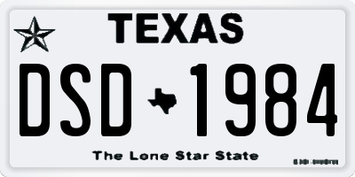 TX license plate DSD1984