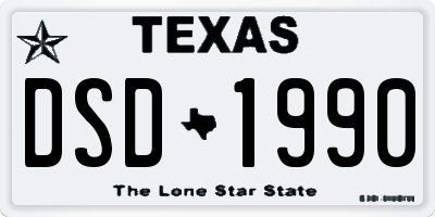 TX license plate DSD1990