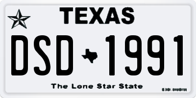 TX license plate DSD1991