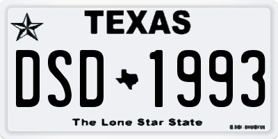 TX license plate DSD1993