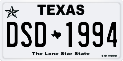 TX license plate DSD1994