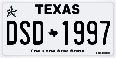 TX license plate DSD1997