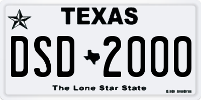 TX license plate DSD2000