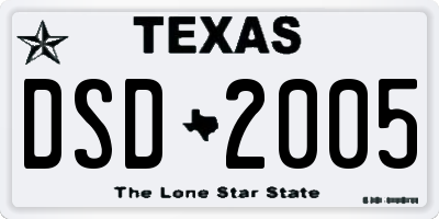 TX license plate DSD2005