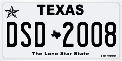 TX license plate DSD2008
