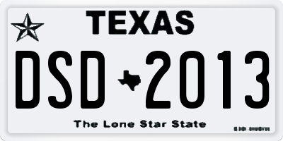 TX license plate DSD2013