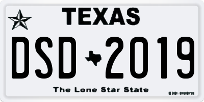 TX license plate DSD2019