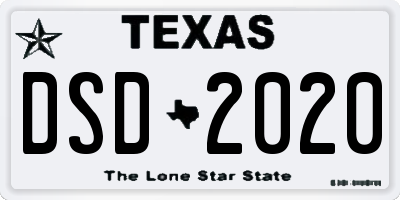 TX license plate DSD2020