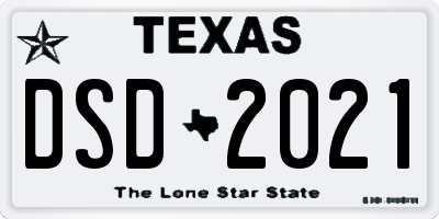 TX license plate DSD2021