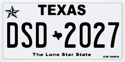 TX license plate DSD2027