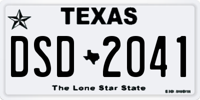 TX license plate DSD2041