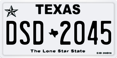 TX license plate DSD2045