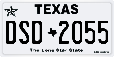TX license plate DSD2055
