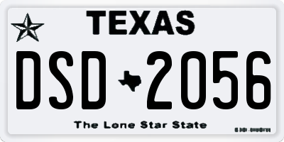 TX license plate DSD2056