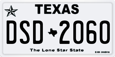 TX license plate DSD2060