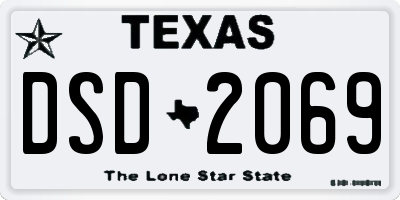 TX license plate DSD2069
