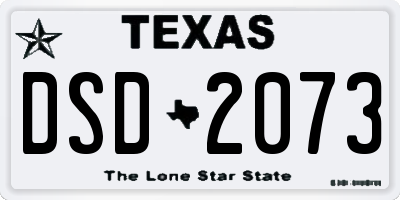 TX license plate DSD2073