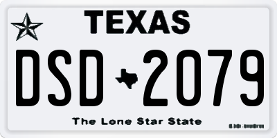 TX license plate DSD2079
