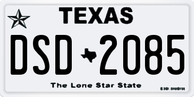 TX license plate DSD2085