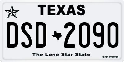 TX license plate DSD2090