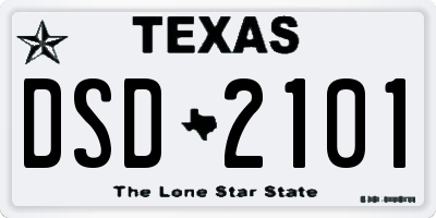 TX license plate DSD2101