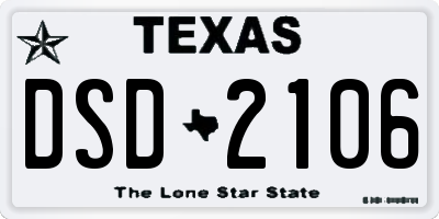 TX license plate DSD2106