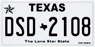 TX license plate DSD2108