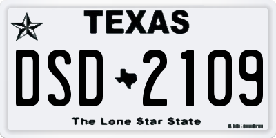 TX license plate DSD2109
