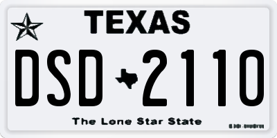 TX license plate DSD2110