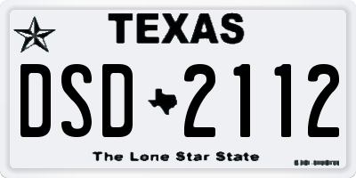 TX license plate DSD2112
