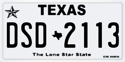 TX license plate DSD2113