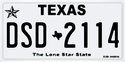 TX license plate DSD2114
