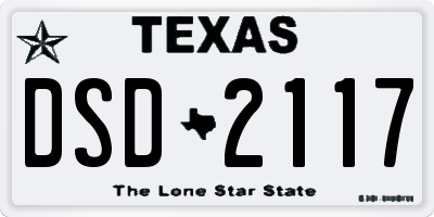 TX license plate DSD2117