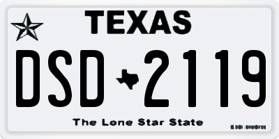 TX license plate DSD2119