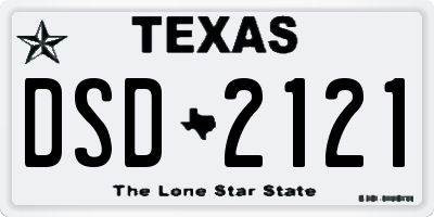 TX license plate DSD2121