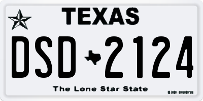 TX license plate DSD2124