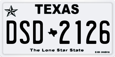 TX license plate DSD2126
