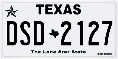 TX license plate DSD2127