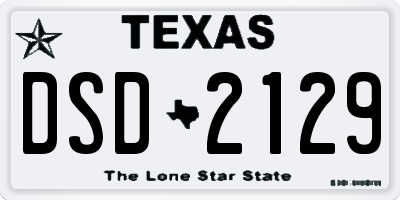 TX license plate DSD2129