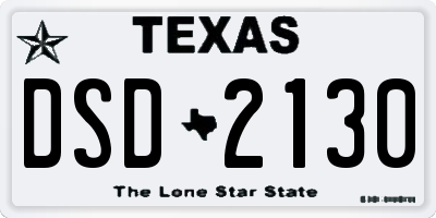 TX license plate DSD2130