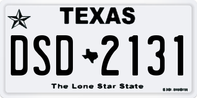 TX license plate DSD2131