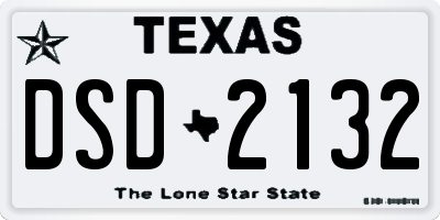 TX license plate DSD2132