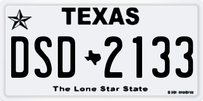 TX license plate DSD2133