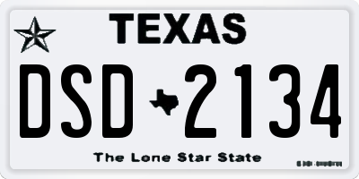 TX license plate DSD2134