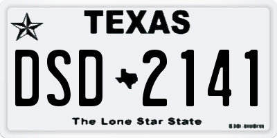 TX license plate DSD2141