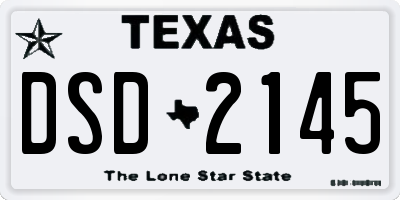 TX license plate DSD2145