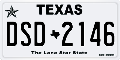TX license plate DSD2146