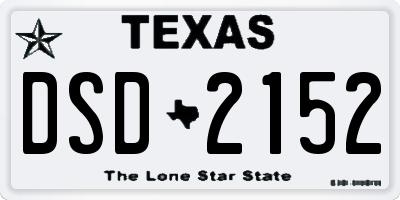 TX license plate DSD2152