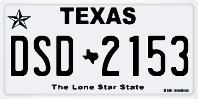 TX license plate DSD2153