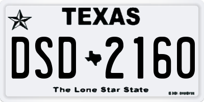 TX license plate DSD2160